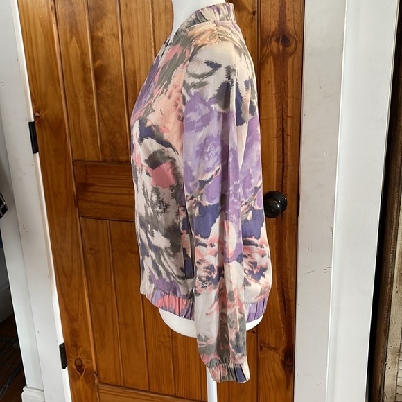 Juicy Couture Y2k Inspired pink Purple blue Floral Abstract Zip Jacket small - Picture 2 of 8